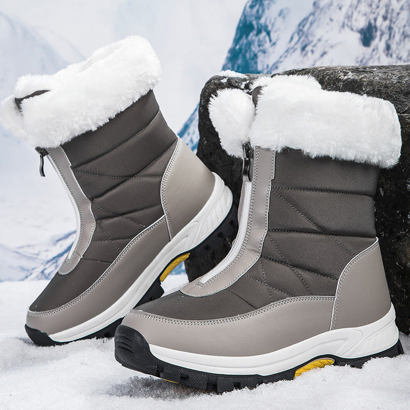 Damen Gefütterte Thermo-Winterstiefel mit Reißverschluss und rutschfester Profilsohle Drune