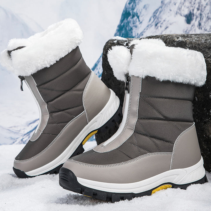 Damen Gefütterte Thermo-Winterstiefel mit Reißverschluss und rutschfester Profilsohle Drune