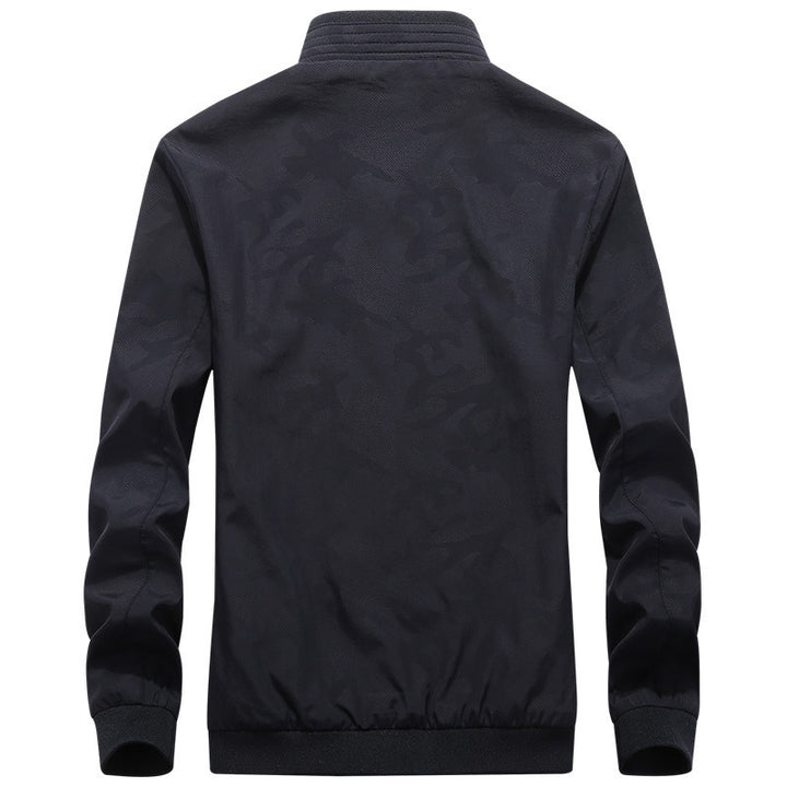 Herren Leichter Urbaner Windbreaker-Blouson mit Mesh-Innenfutter, Stick-Patches und Reißverschlusstaschen Drune