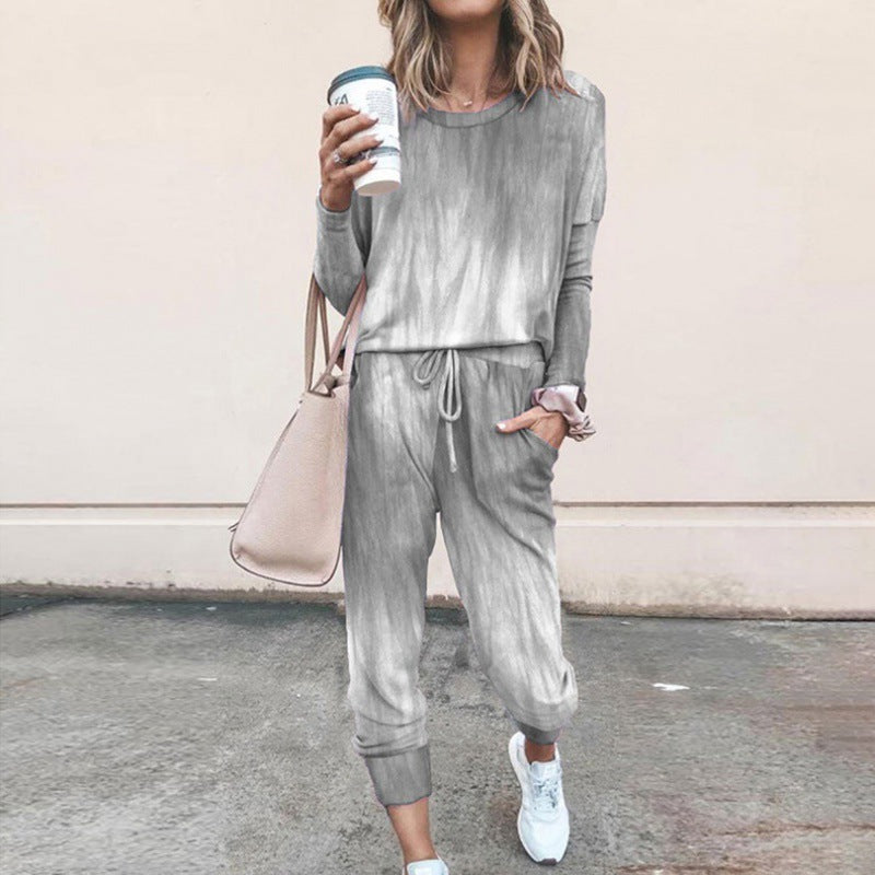 Damen lässiger Jumpsuit mit modernem Batik-Design und praktischen Taschen Drune
