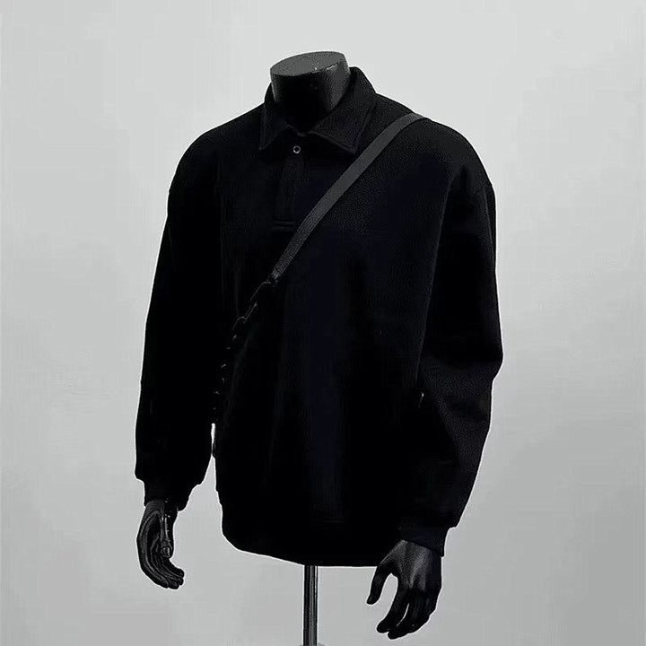 Herren Poloshirt-Sweatshirt mit Hemdkragen und Oversize-Schnitt Drune