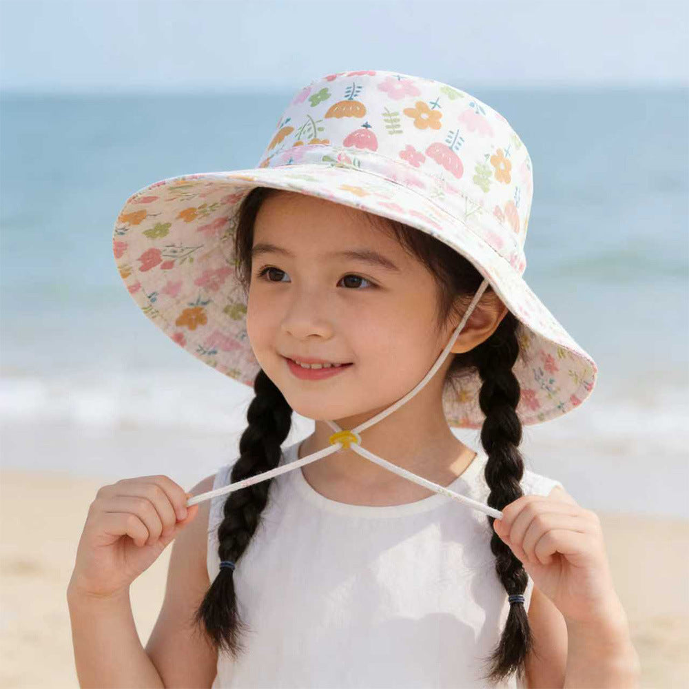 Unisex nan Kinder-Sonnenhut mit hohem UV-Schutz verstellbarem Kinnband und atmungsaktiver Baumwollqualität  Drune