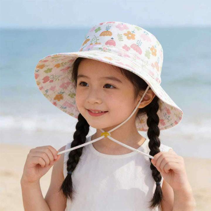 Unisex nan Kinder-Sonnenhut mit hohem UV-Schutz verstellbarem Kinnband und atmungsaktiver Baumwollqualität  Drune