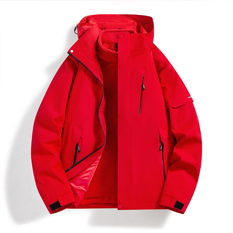Damen Wasserdichte Outdoor-Jacke mit verstellbarer Kapuze Drune
