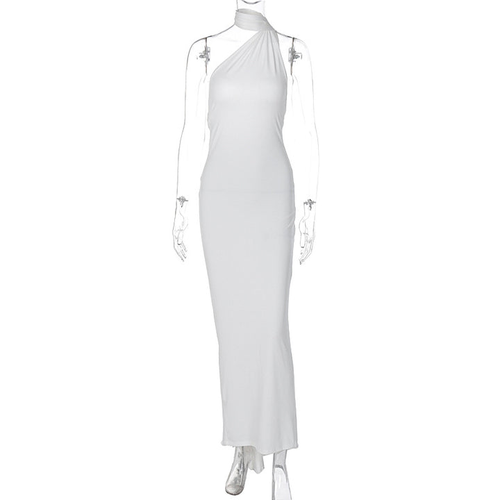 Damen Elegantes One-Shoulder Abendkleid Drune