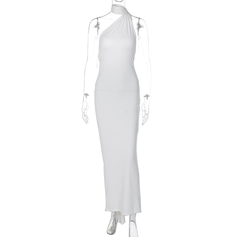 Damen Elegantes One-Shoulder Abendkleid Drune