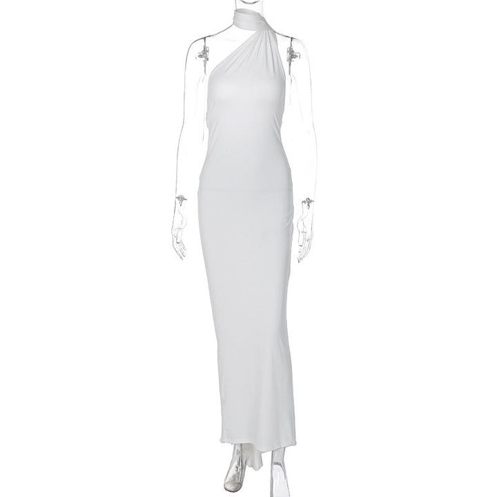 Damen Elegantes One-Shoulder Abendkleid Drune
