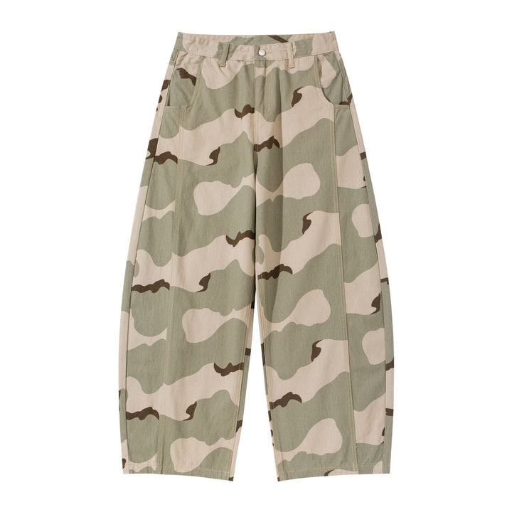 Damen Weite Cropped Cargohose im Camouflage Utility‑Look Drune