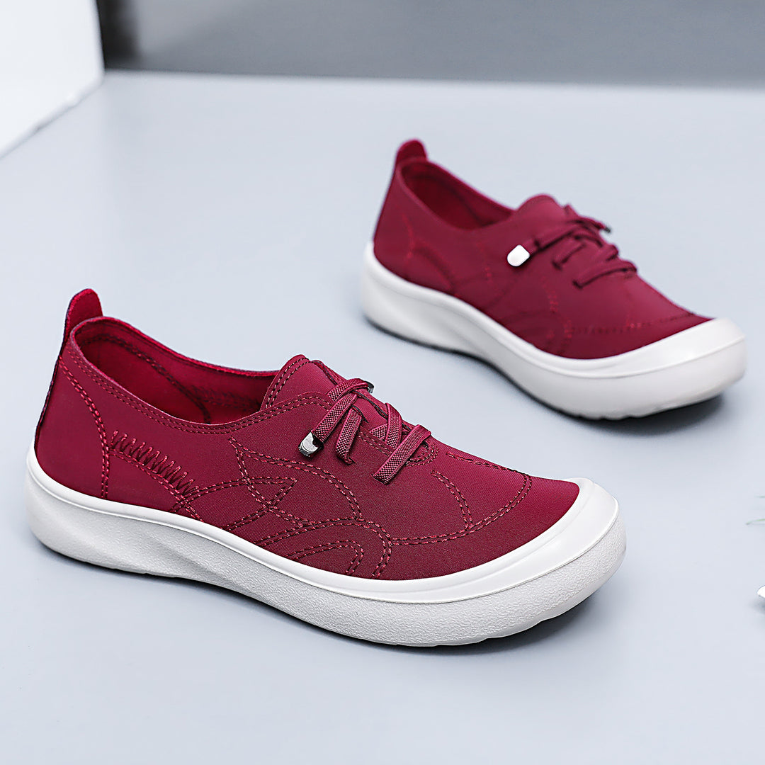 Damen nan elastischer Slip-On Komfortsneaker mit dekorativer Ziernaht, gepolstertem Fersenhalt und dämpfender Leichtprofilsohle Drune
