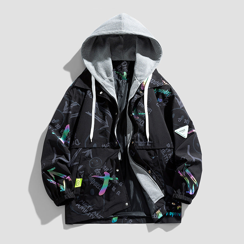 Damen Modische Kapuzenjacke mit grafischem Design Drune