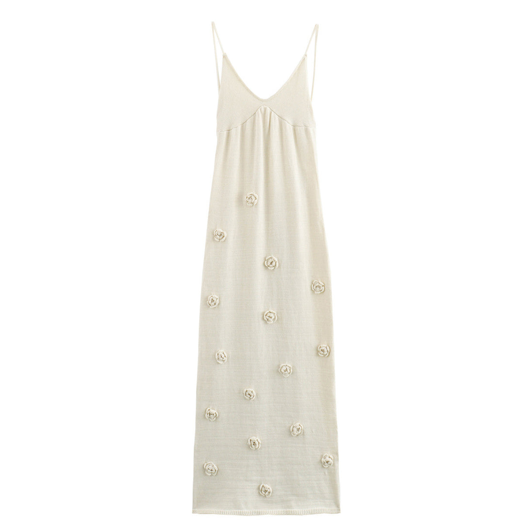 Damen Abendkleid mit dekorativen Blumenapplikationen Drune