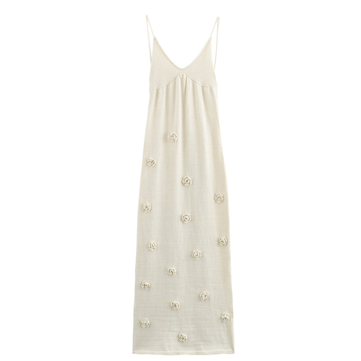 Damen Abendkleid mit dekorativen Blumenapplikationen Drune