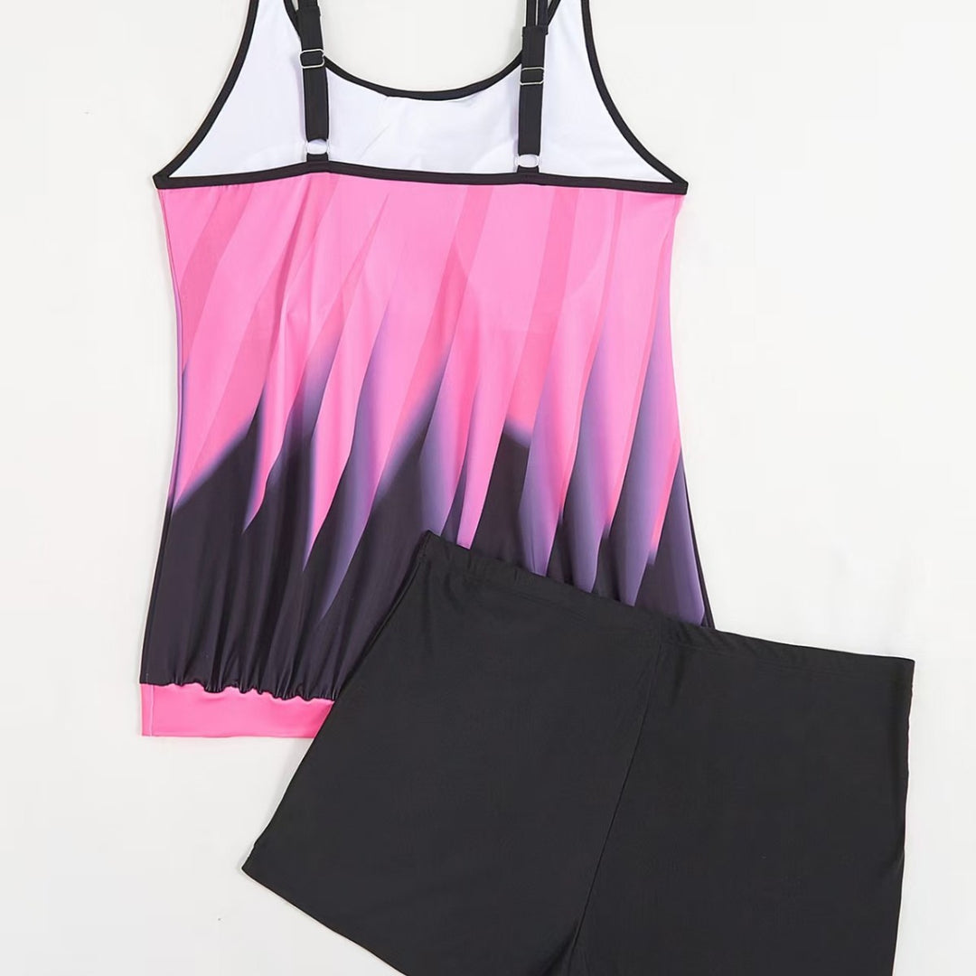 Damen Sportliches Tankini-Set mit trendigem Schnitt und Shorts Drune