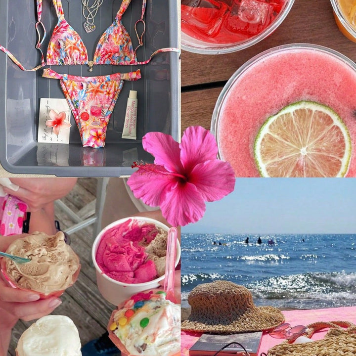 Damen Floral-Design Triangel-Bikini mit verstellbaren Trägern Drune