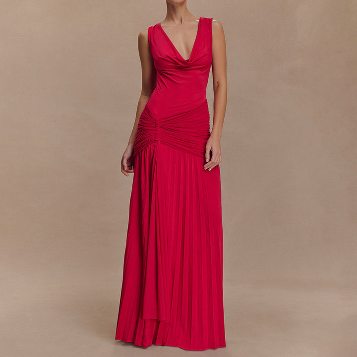 Damen Elegantes Maxikleid mit raffiniertem Wickeldetail Drune
