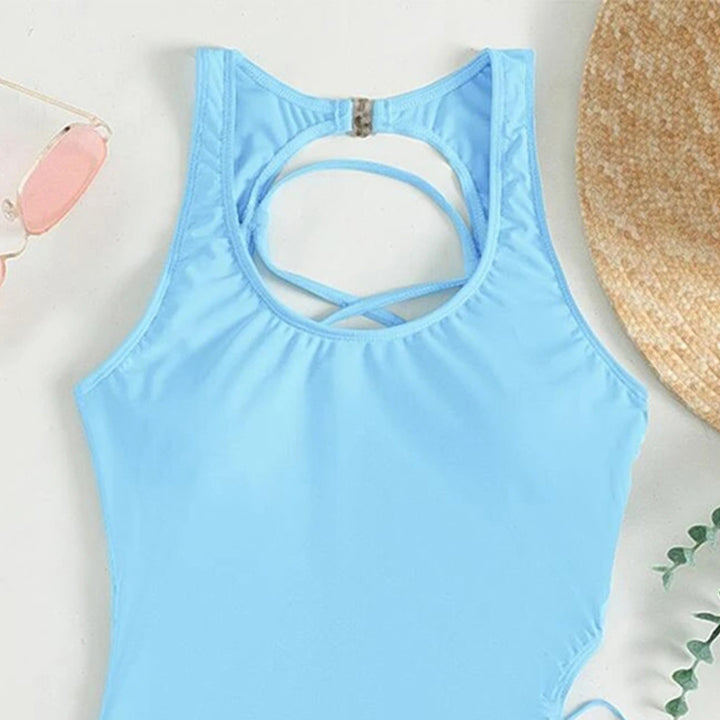 Damen Einteiler Badeanzug mit modernen Cut-Outs und seitlichen Schnürdetails Drune