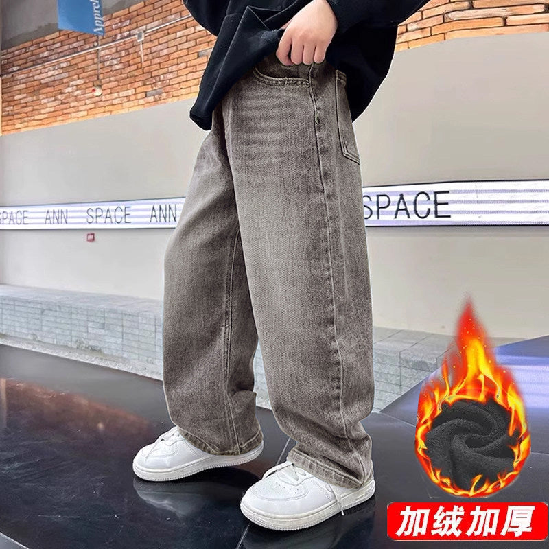 Damen weite Jeanshose mit elastischem Bund und modischem Schnitt Drune
