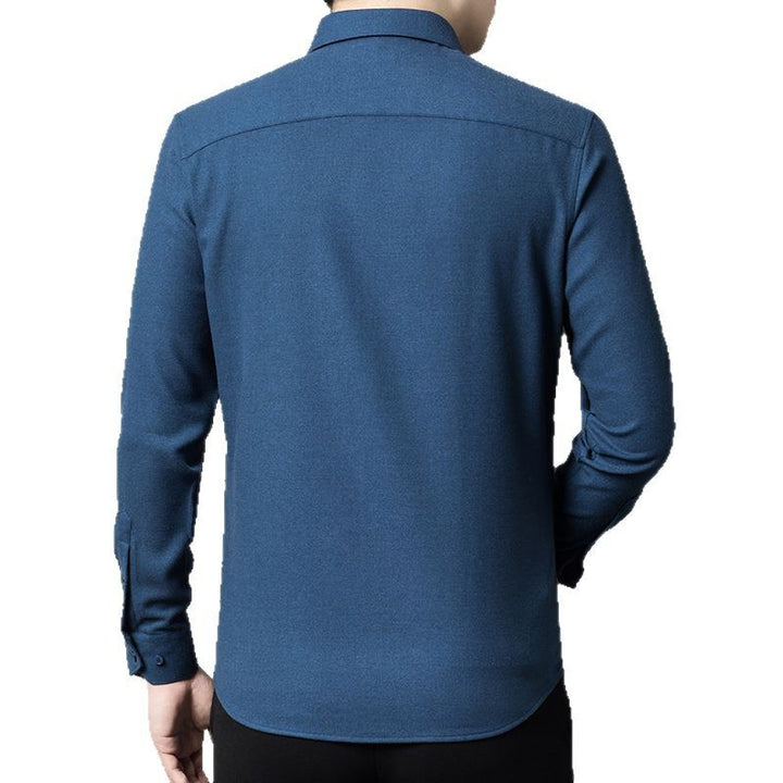 Herren Langarmhemd mit eleganter Struktur und atmungsaktiver Baumwollqualität Drune
