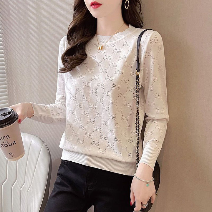 Damen Strickpullover mit eleganter Lochmusterstruktur Drune