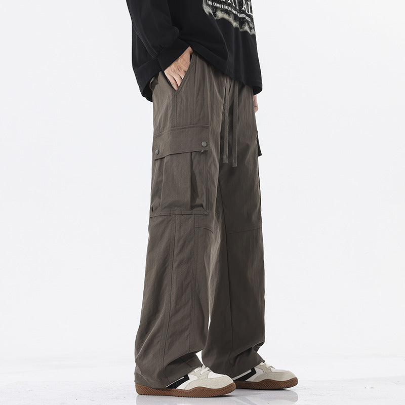 Herren Oversize-Cargohose im Utility-Stil mit Tunnelzugbund und großen Klappentaschen Drune