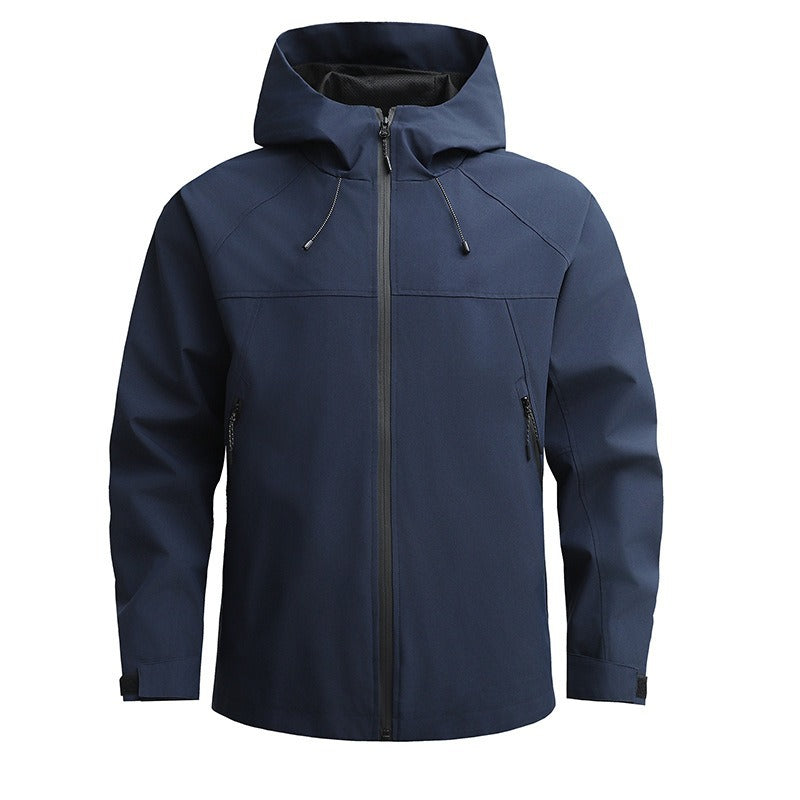 Herren Atmungsaktive Softshelljacke mit Zwei-Wege-Reißverschluss, verstellbarer Kapuze und wasserabweisender Oberfläche Drune