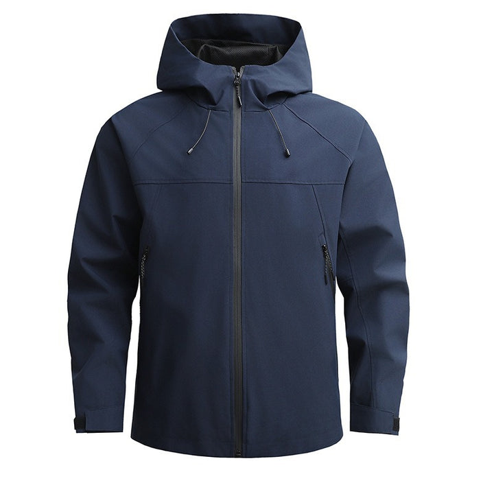 Herren Atmungsaktive Softshelljacke mit Zwei-Wege-Reißverschluss, verstellbarer Kapuze und wasserabweisender Oberfläche Drune