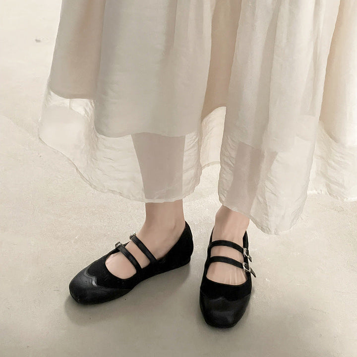 Damen Ballerinas mit doppeltem Riemen und elegantem Design Drune
