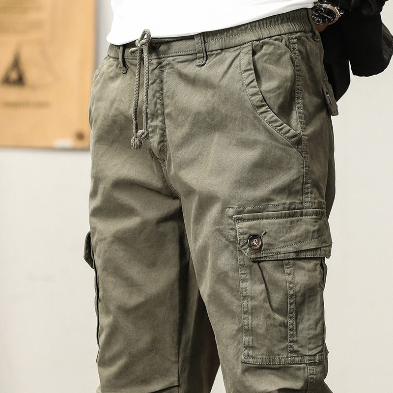 Herren Cargo-Joggerhose mit Kordelzug, Mehrfachtaschen & elastischen Bündchen Drune