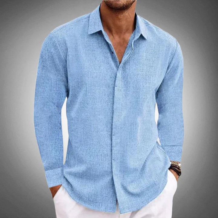 Herren Langarmhemd mit feiner Textur und elegantem Schnitt Drune