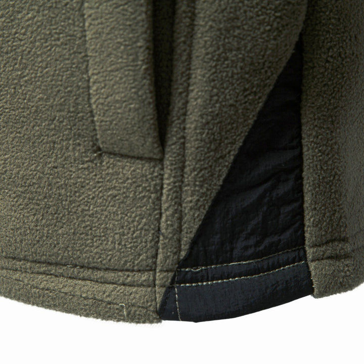 Herren Fleecepullover mit Stehkragen Druckknopf-Leiste und Ärmeltasche Drune