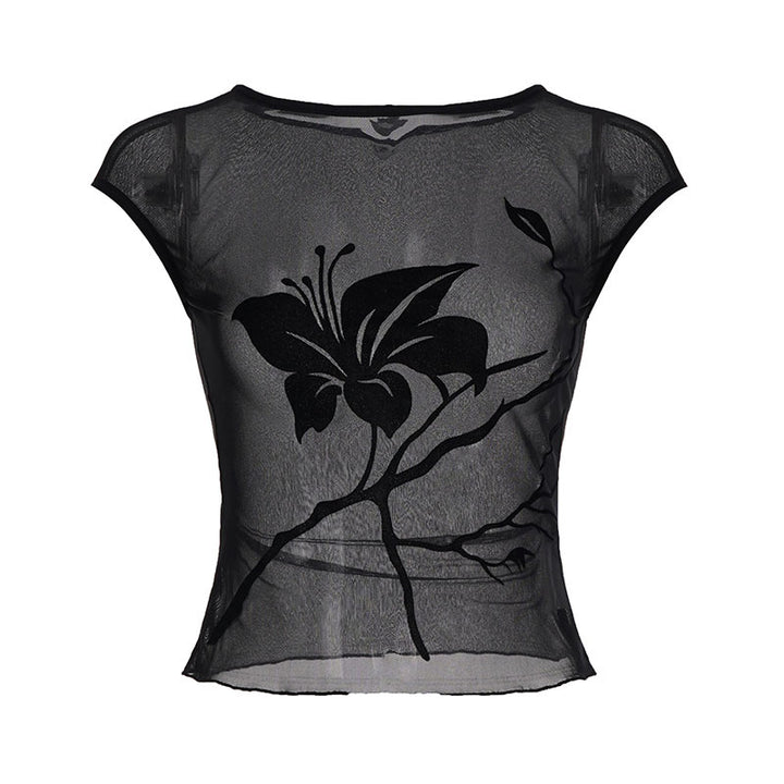 Damen atmungsaktives Netzoberteil mit floralem Design Drune