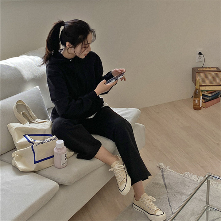 Damen lässiges Hoodie- und Jogginghosenset Drune