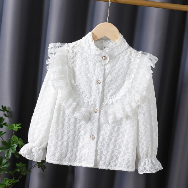 Damen Rüschenbluse mit Spitzenakzenten Drune