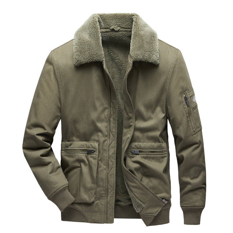 Herren Modische Übergangsjacke mit Teddyfutter Drune