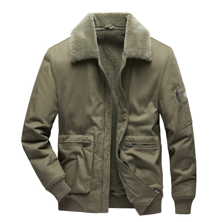 Herren Modische Übergangsjacke mit Teddyfutter Drune