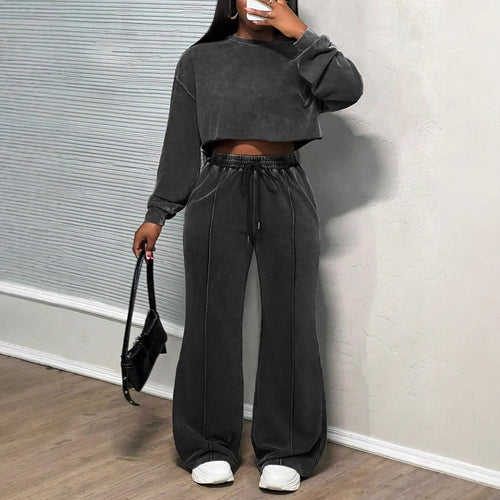 Damen trendiges und lässiges Set mit weitem Schnitt Drune