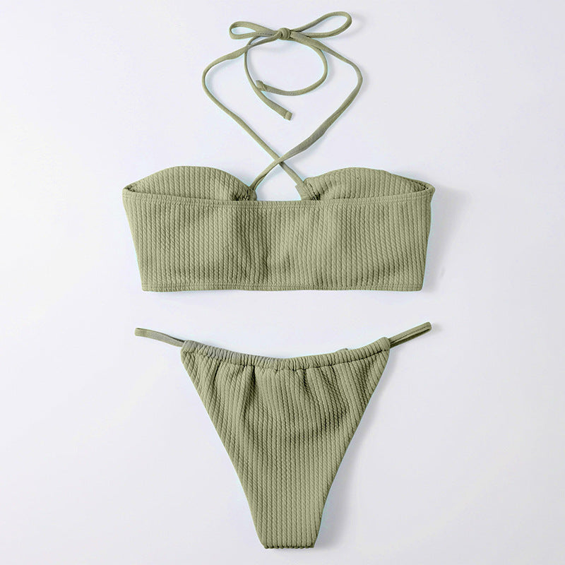 Damen Stylish gefütterter Bikini mit Cross-Back-Trägern Drune