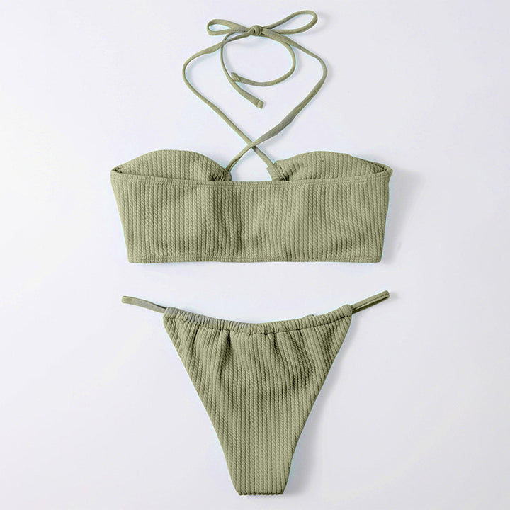 Damen Stylish gefütterter Bikini mit Cross-Back-Trägern Drune