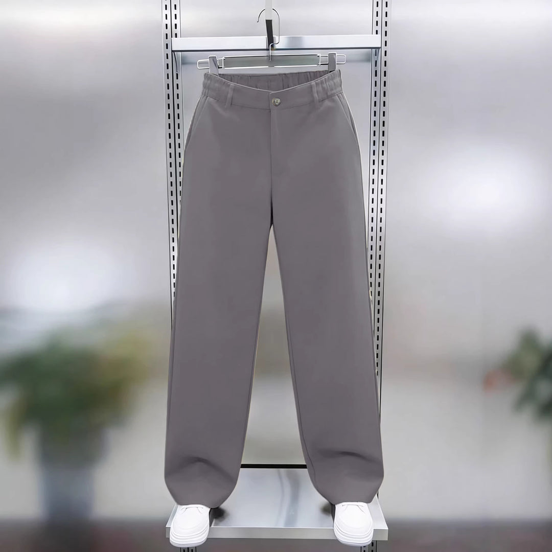 Herren Weite Twillhose mit hohem Bund, elastischem Rückenbund und geradem Bein Drune