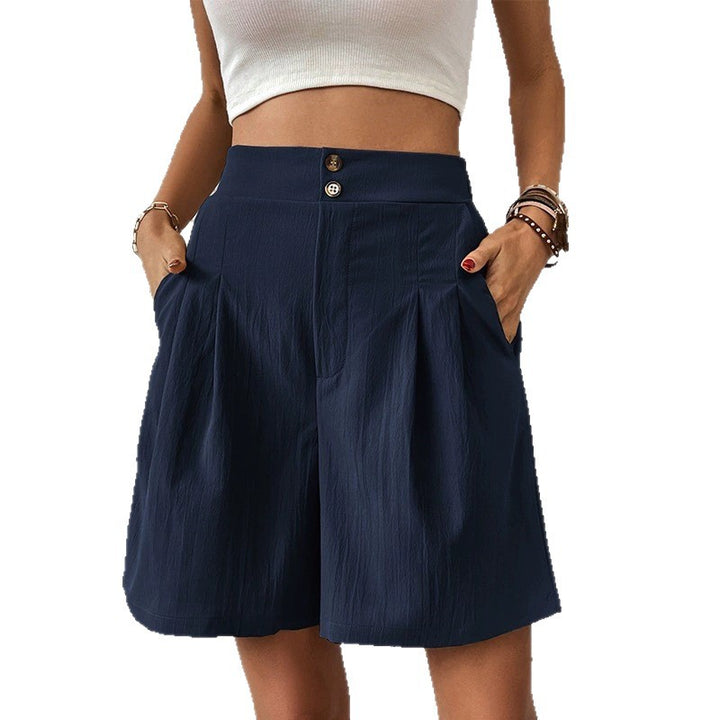 Damen modische weite Shorts mit Bundfalten Drune