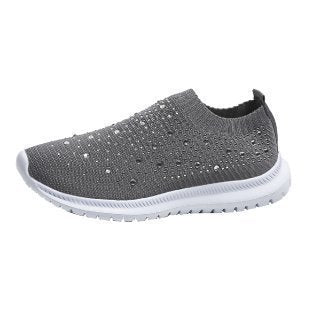 Damen Elastischer Sock-Sneaker mit Strass‑Nieten, atmungsaktivem Strickschaft und dämpfender Komfortsohle Drune