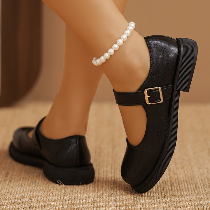 Damen Mary-Jane Slipper mit gepolsterter Plateausohle und verstellbarem Schnallenriemen Drune
