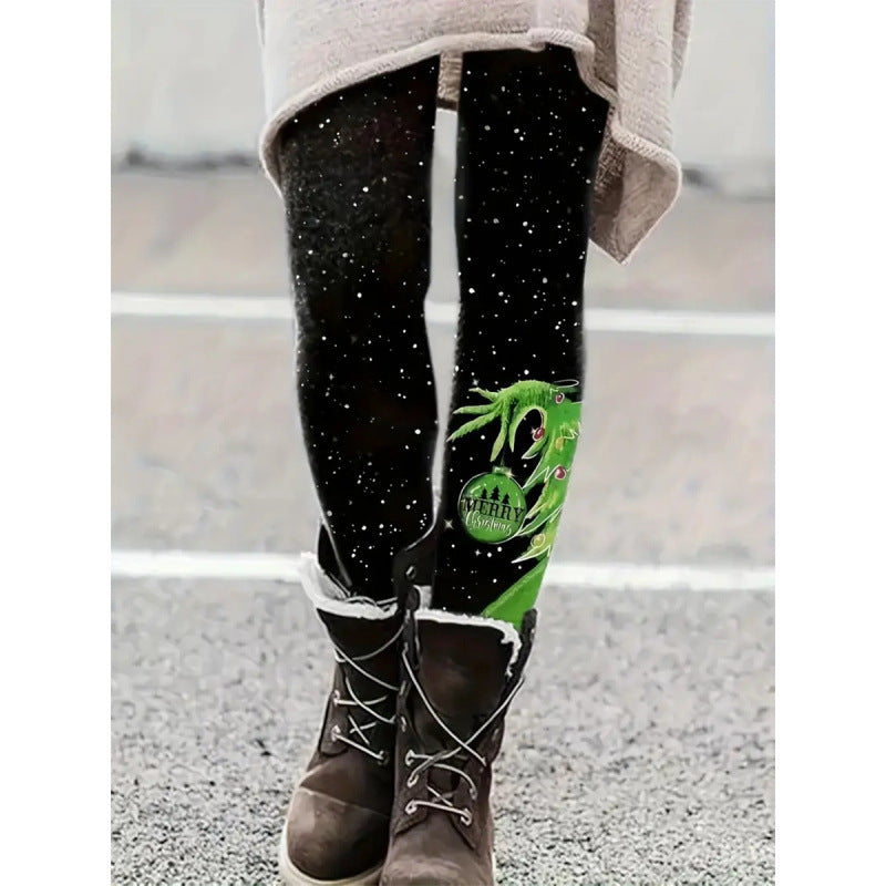 Damen Gemusterte Weihnachtsleggings Drune