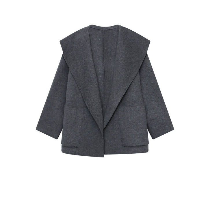 Damen eleganter Oversized-Mantel mit schickem Revers und praktischen Taschen Drune