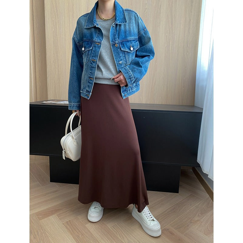 Damen lässige Jeansjacke mit Oversized-Schnitt und modernem Design Drune