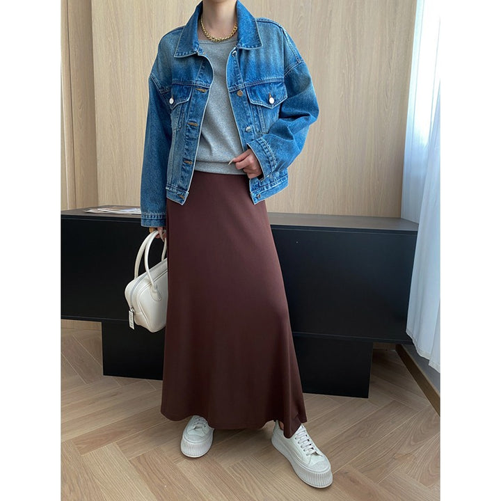Damen lässige Jeansjacke mit Oversized-Schnitt und modernem Design Drune