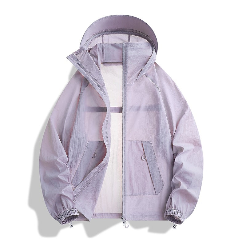 Herren Leichte Wind- und Wasserabweisende Kapuzen‑Übergangsjacke mit Netzfutter & Tunnelzug Drune