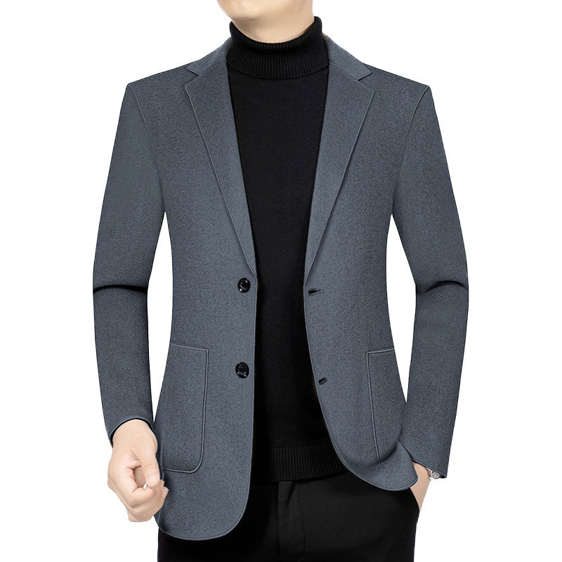 Herren Elegantes Slim-Fit Sakko aus Wolloptik mit aufgesetzten Außentaschen Drune