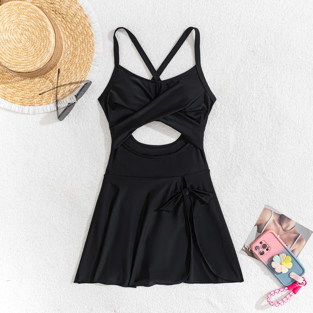 Damen Sportliches Badeoutfit mit Wickelrock Drune