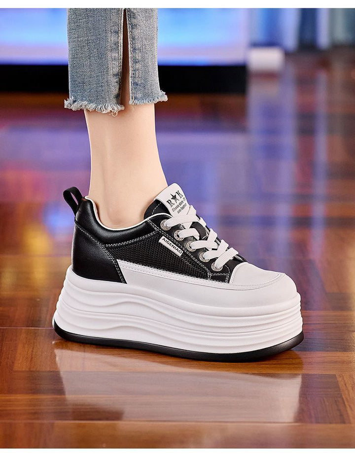 Damen Sportliche Plateausneaker mit atmungsaktiver Obermaterialkombination Drune